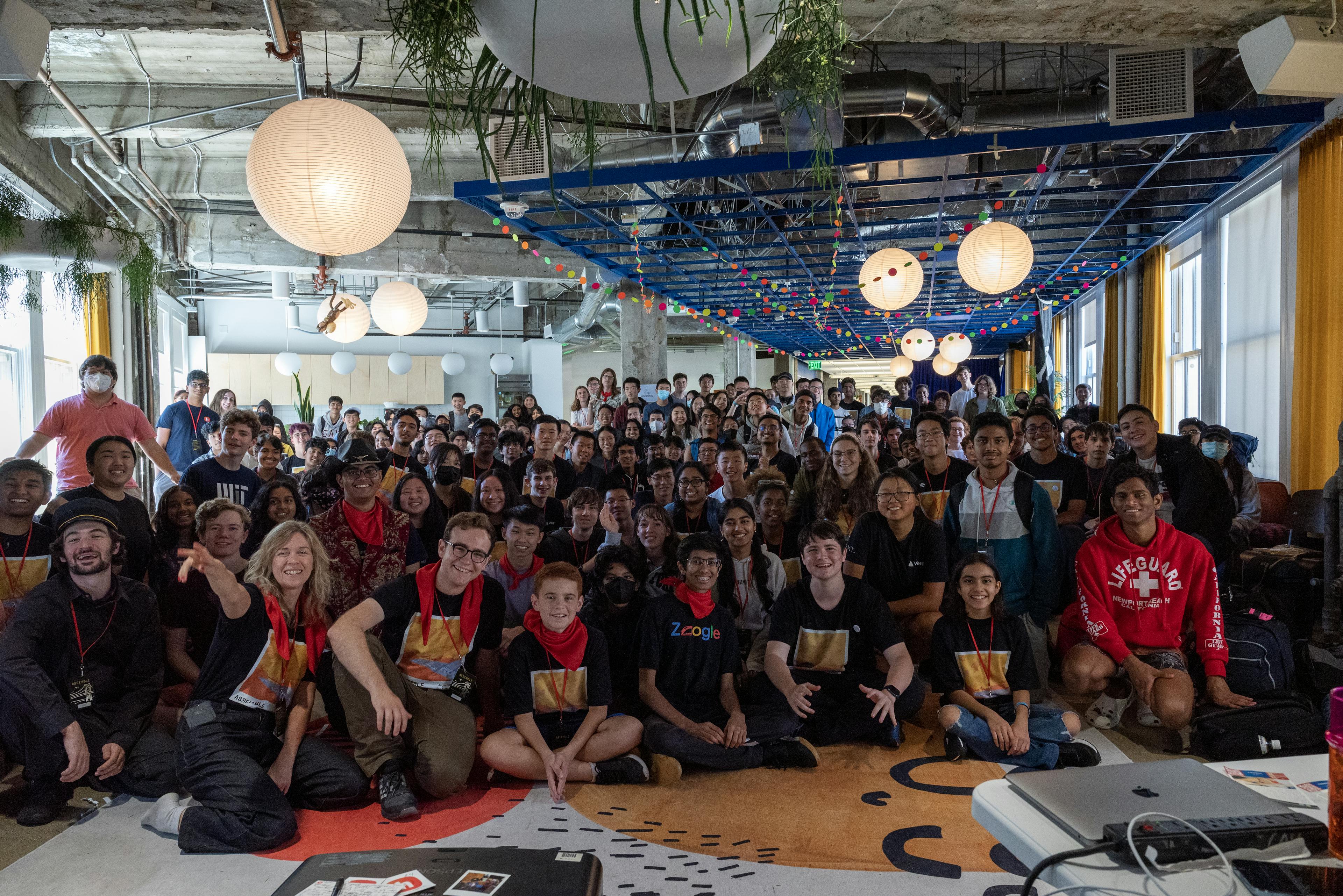 Hack Clubbers assemble at Figma HQ for the first IRL hackathon in SF since 2020: Assemble. 📸 Photo by Kunal Botla, Hack Clubber in MA!